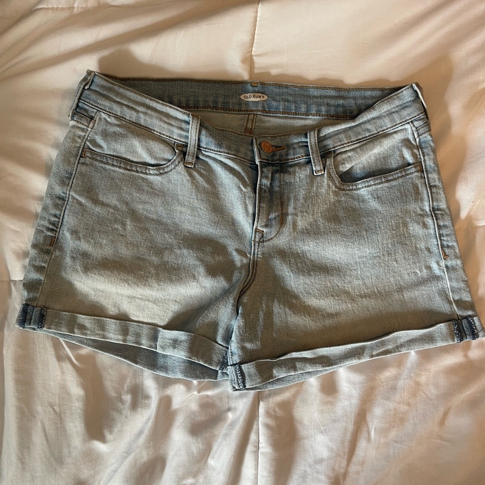 Old Navy Blue Jean Shorts Mid-Rise Stretchy